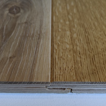 Close up of engineered wood flooring
