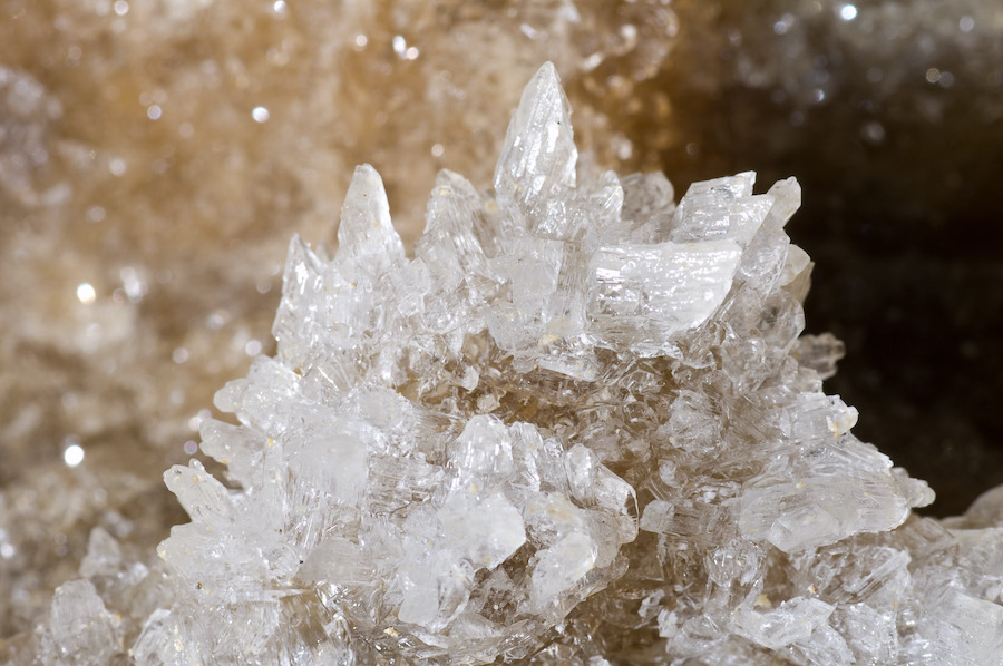 Natural gypsum mineral crystals